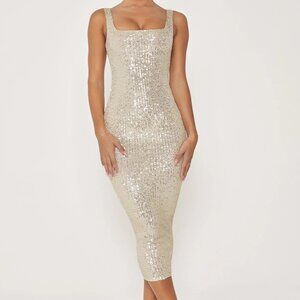 Meshki Blythe Sparkle Bodycon Midi Dress (NWT)